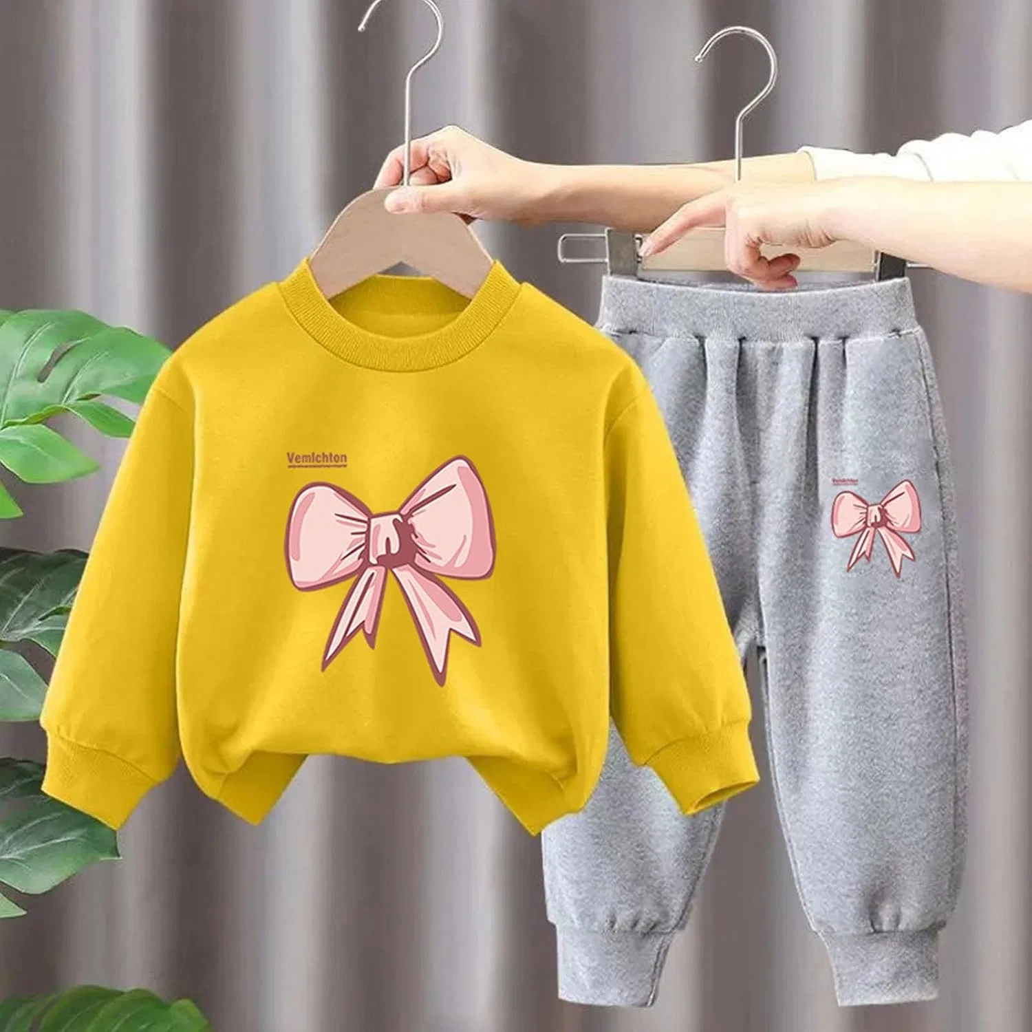 Детский спортивный костюм 2 предмета, J-752 Mustard Yellow Boy Girl — фото 2