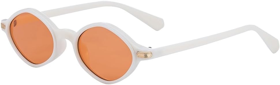 

Классические овальные солнцезащитные очки в маленькой оправе для женщин, винтажные солнцезащитные очки для вождения, модные круглые солнцезащитные очки UJNHGQ, C6whiteorange