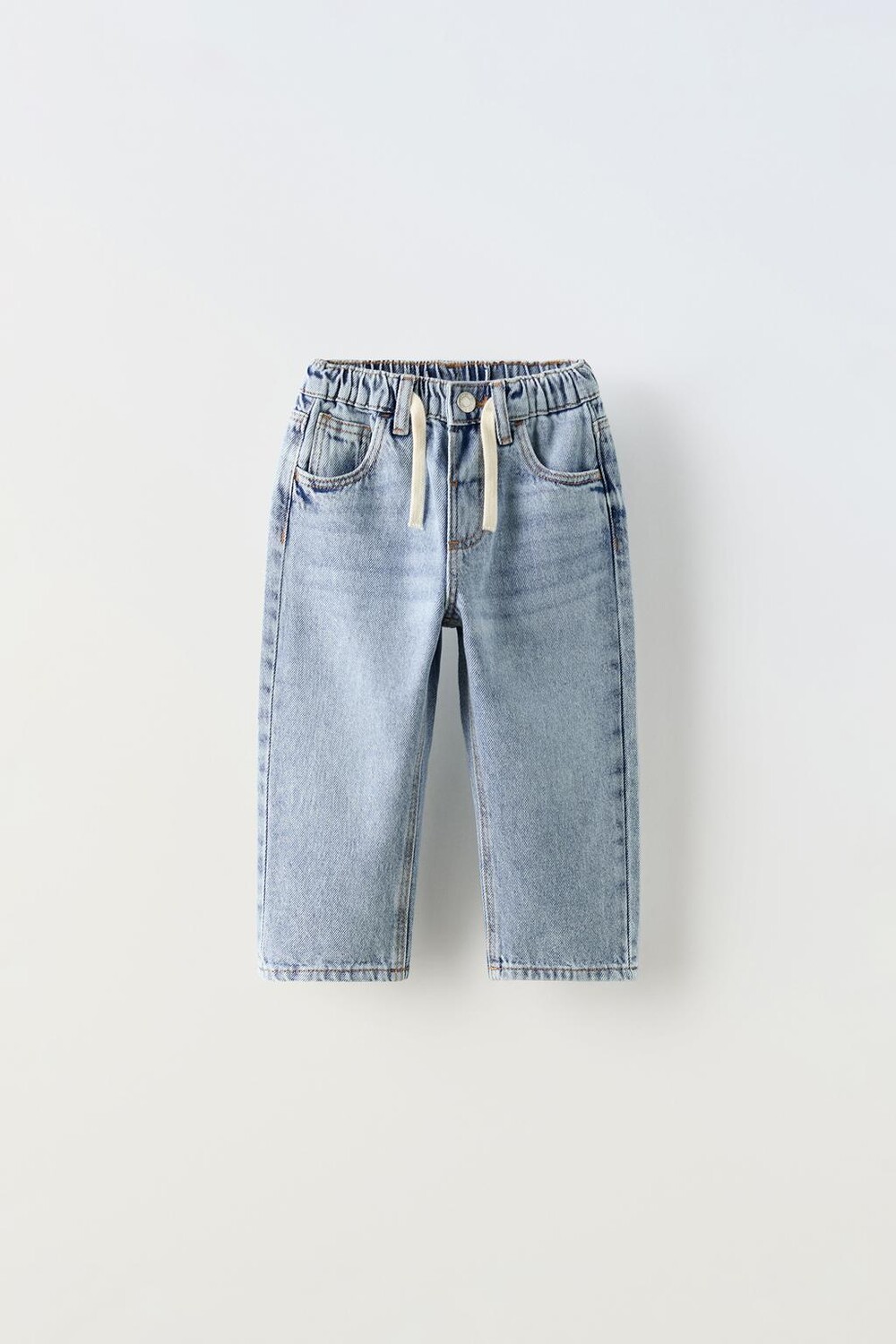 

Джинсы свободного кроя с затяжками ZARA, синий
