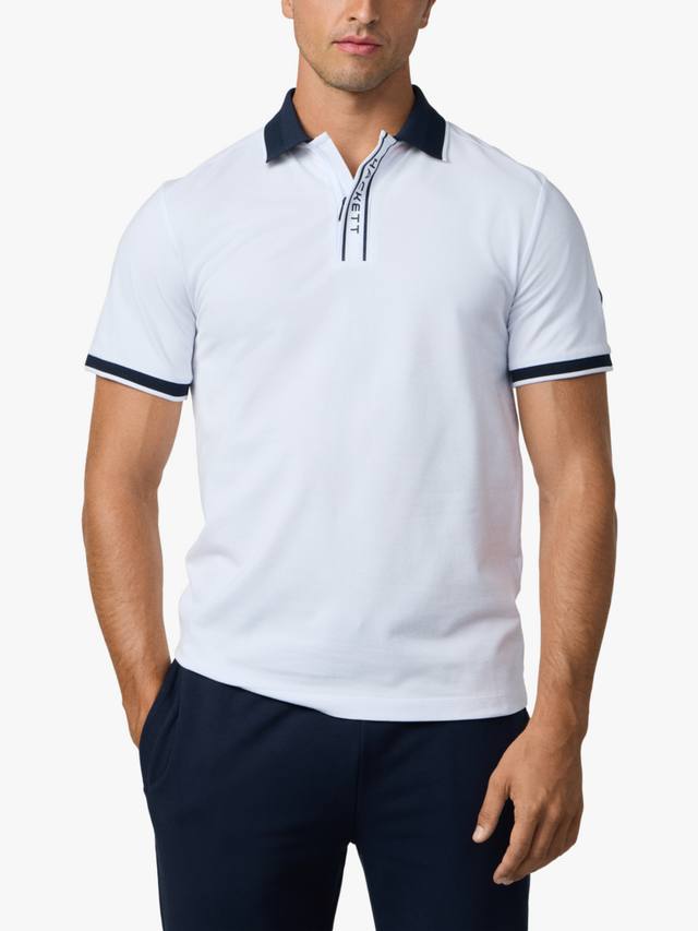 

Спортивная поло из хлопковой ткани Regular Fit Hackett London, Optic White