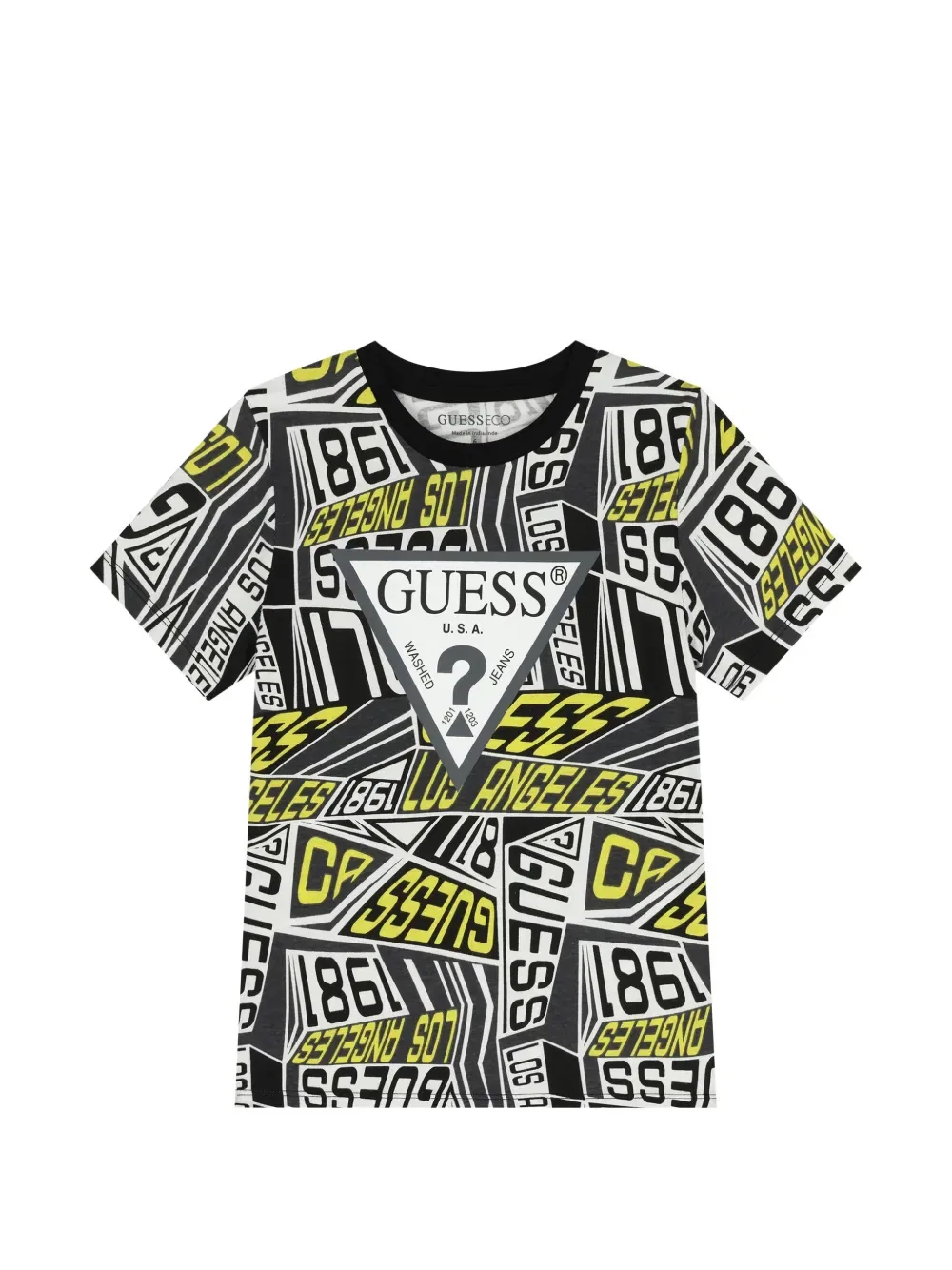 Футболка с геометрическим принтом Guess Kids, черный