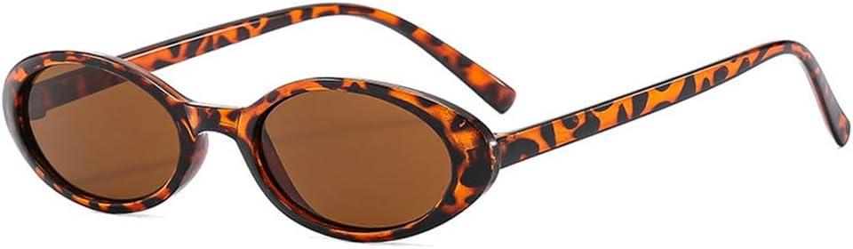 

Маленькие овальные солнцезащитные очки для женщин и мужчин, модные винтажные хип-хоп очки «кошачий глаз» с леопардовым принтом, панк-очки, защита от ультрафиолета UV400 generic, Leopard-brown