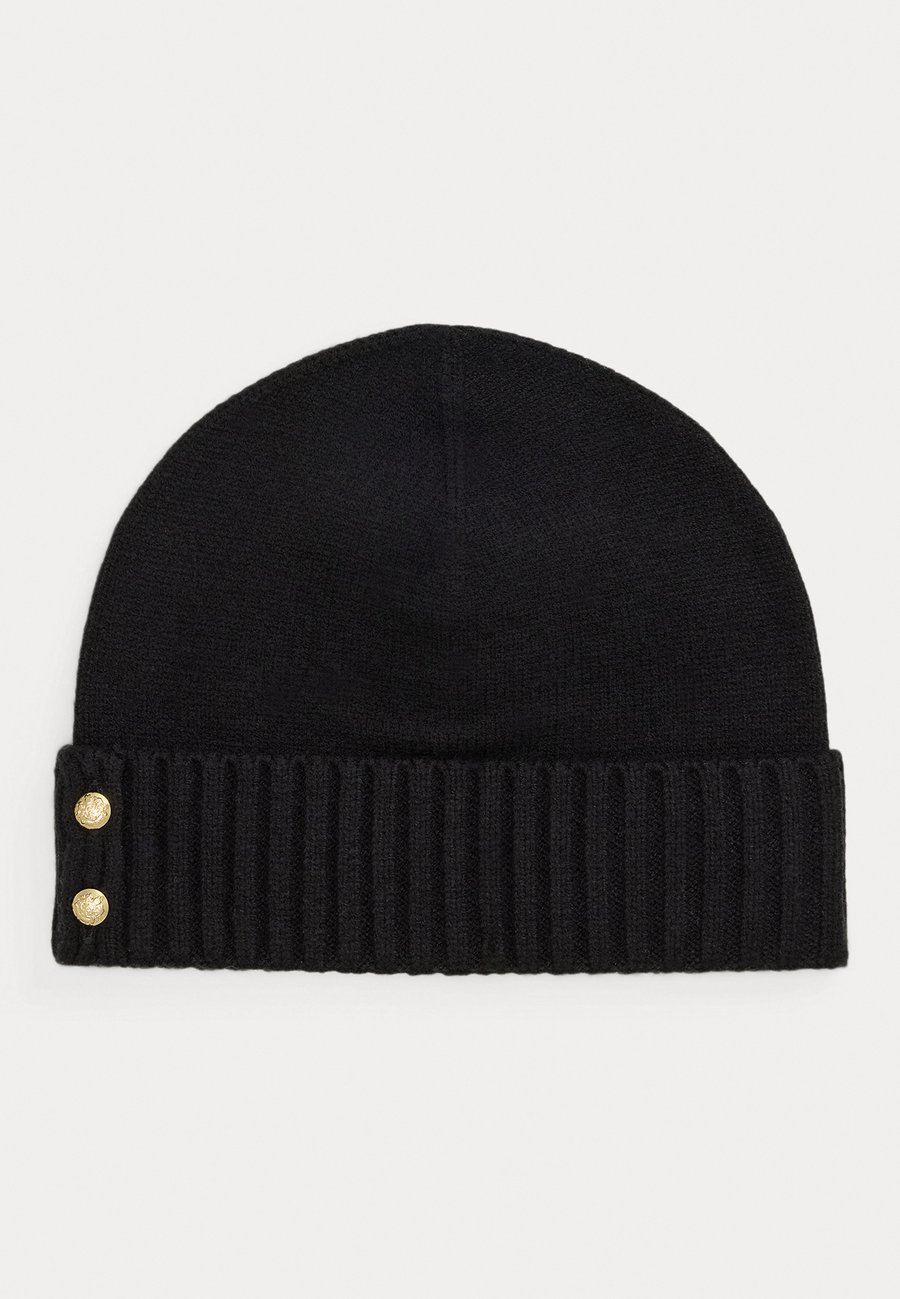 

Шапка Lauren Ralph Lauren BUTTON-TRIM KNIT BEANIE, Black