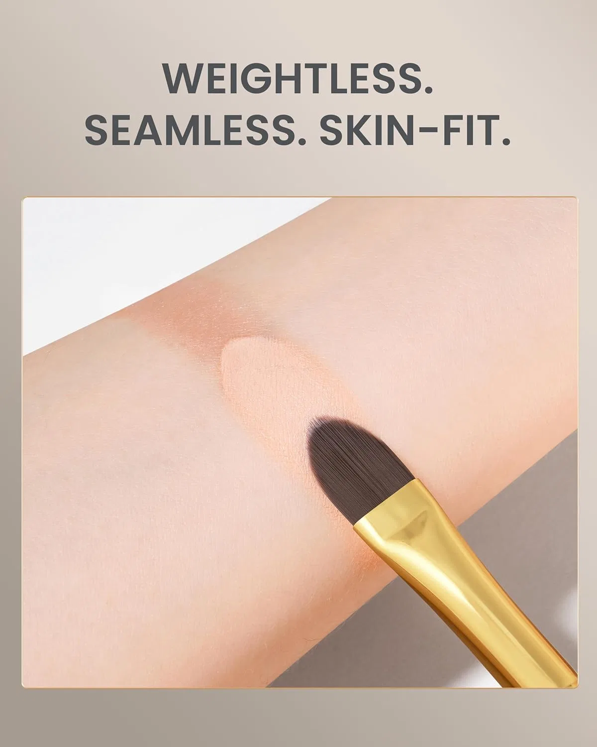 Набор кистей для консилера Desert Oak Series Pro Concealer Duo Rownyeon, 2 шт, широкий и микро-детальный, деревянная ручка — фото 4