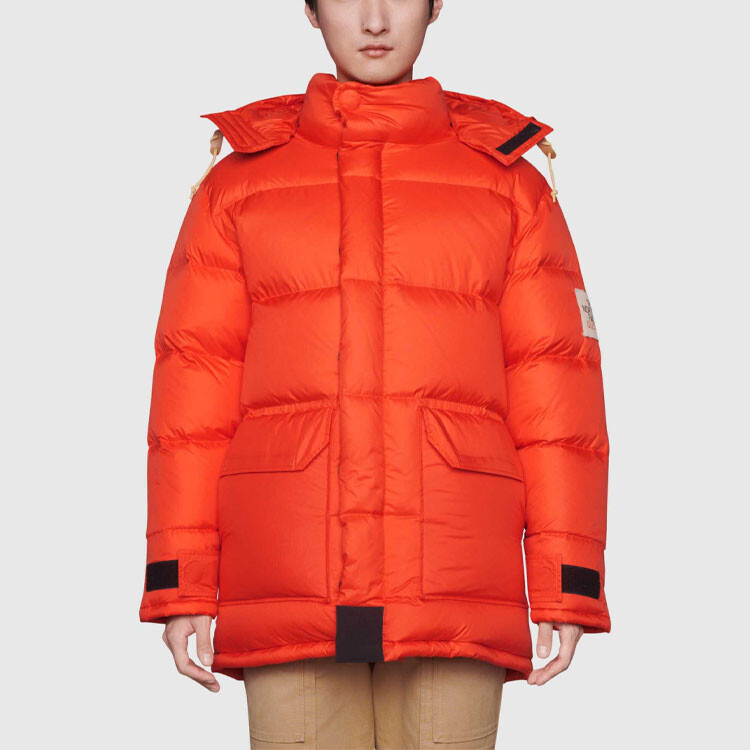 Пуховик The North Face x Gucci мужской, оранжевый — фото 2