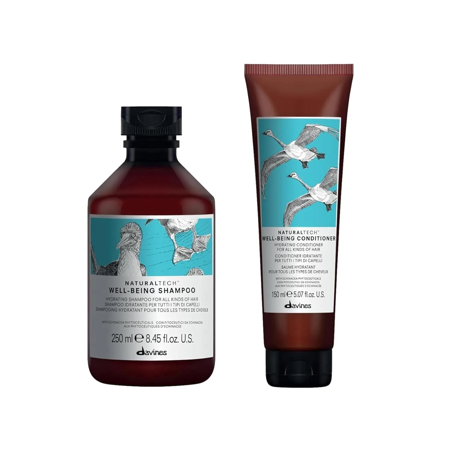 Шампунь и кондиционер Davines Naturaltech WELLBEING: легкое и бережное очищение, увлажнение, защита и питание волос без изменения их структуры.