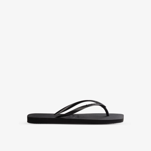 

Узкие резиновые шлепанцы с квадратным носком Havaianas, черный