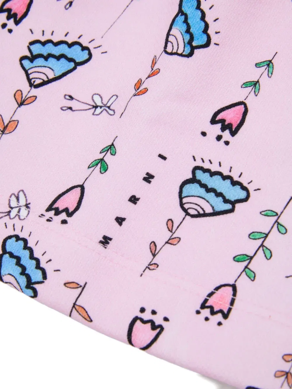 Юбка с цветочным принтом Marni Kids, розовый — фото 4