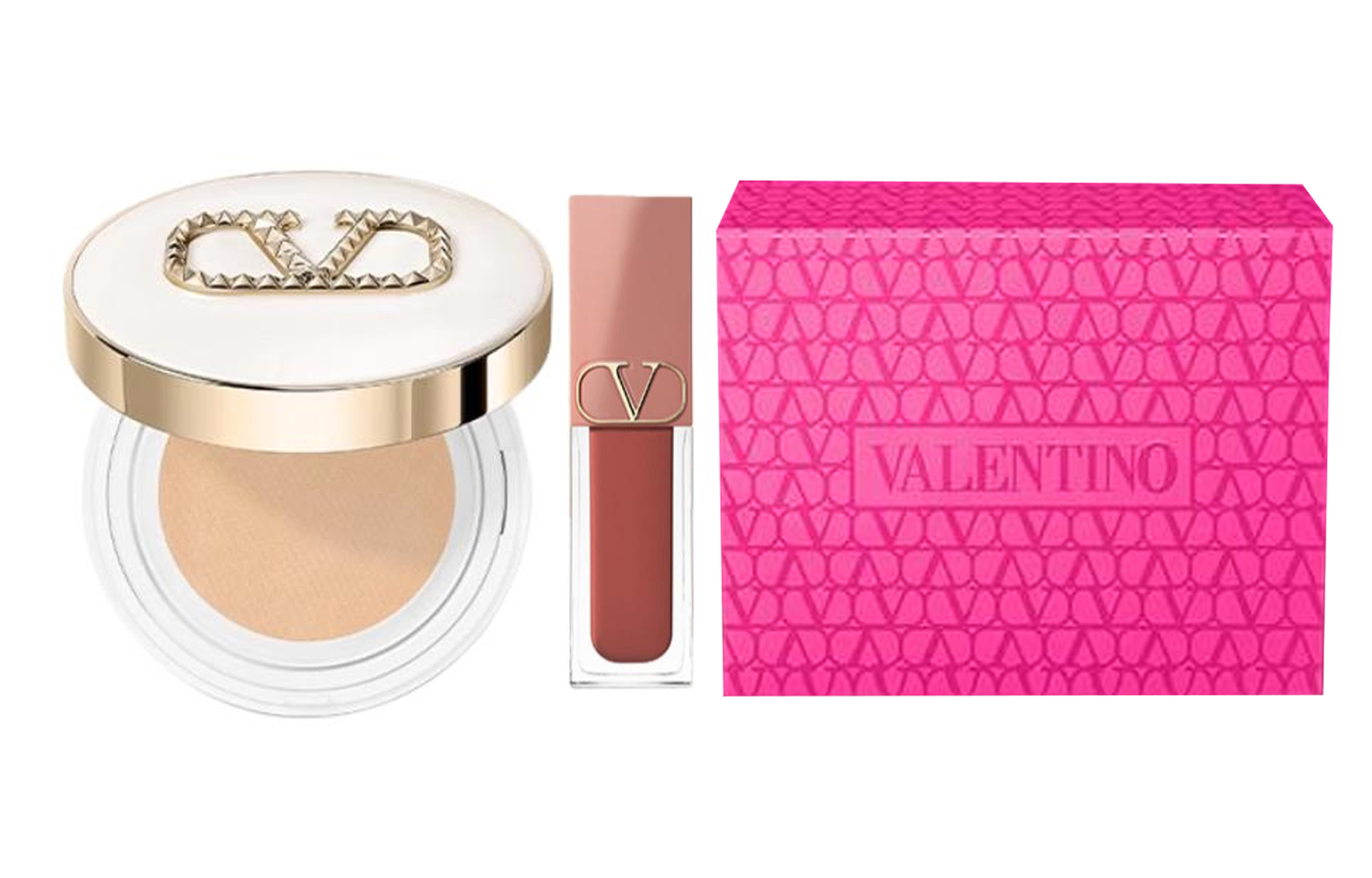 

Набор жидкой помады-воздушной подушечки dewy макияж натуральный стойкий 12g+6.5ml Valentino