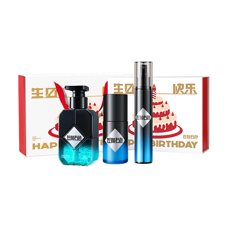 

Набор косметики для ухода за кожей happy birthday box из 4 предметов: увлажнение, контроль жирности, освежение MANCOES