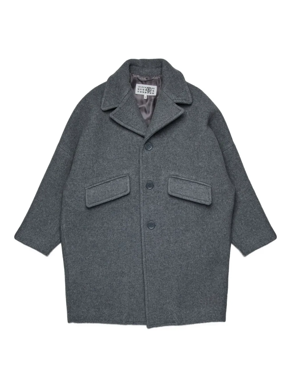 

Шерстяное пальто MM6 Maison Margiela Kids, серый