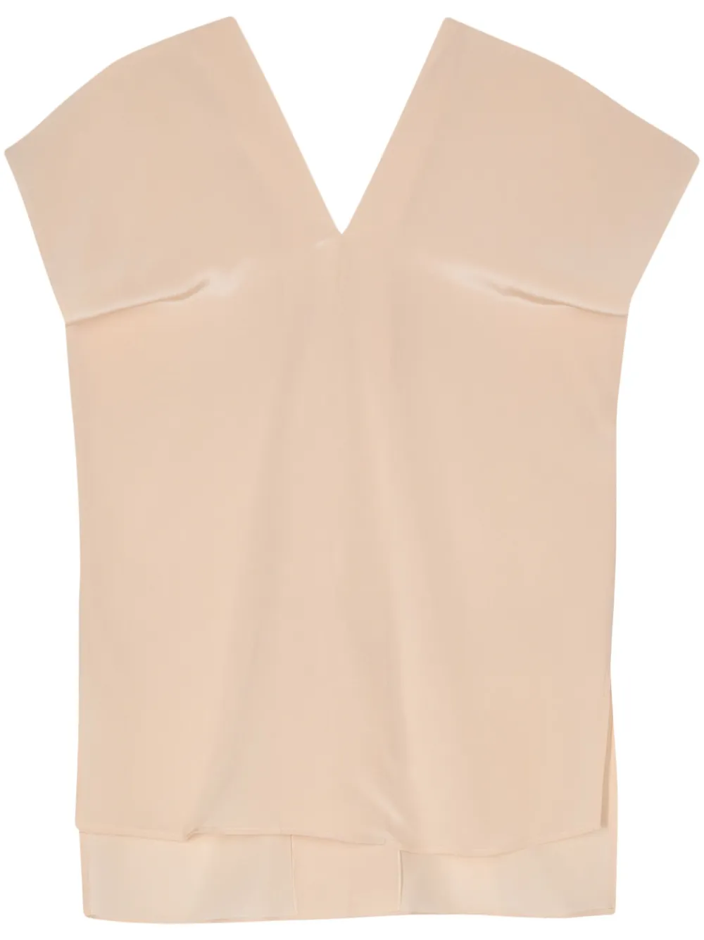 

Шелковая блузка с V-образным вырезом ASPESI, нейтральный