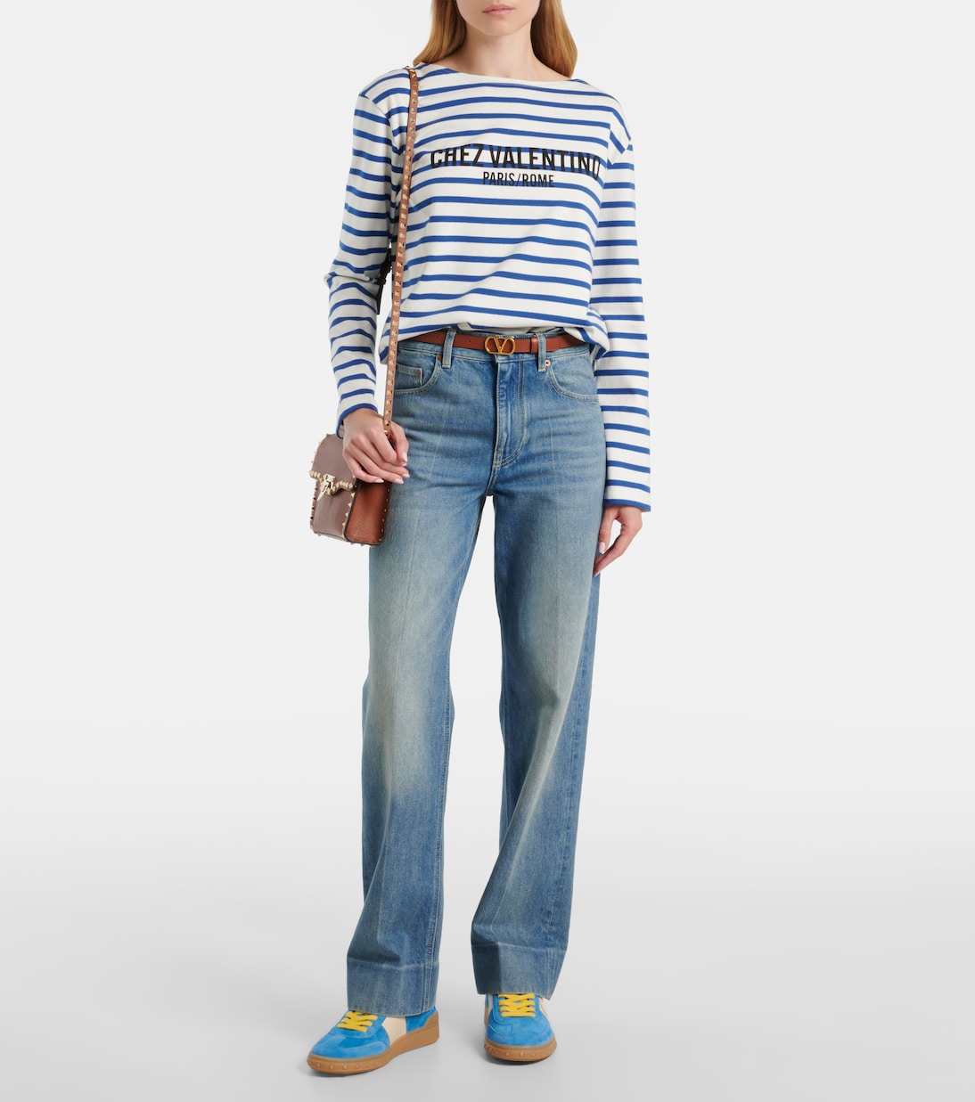 Upvillage замшевые кроссовки Valentino Garavani, Light Blue Delft — фото 3