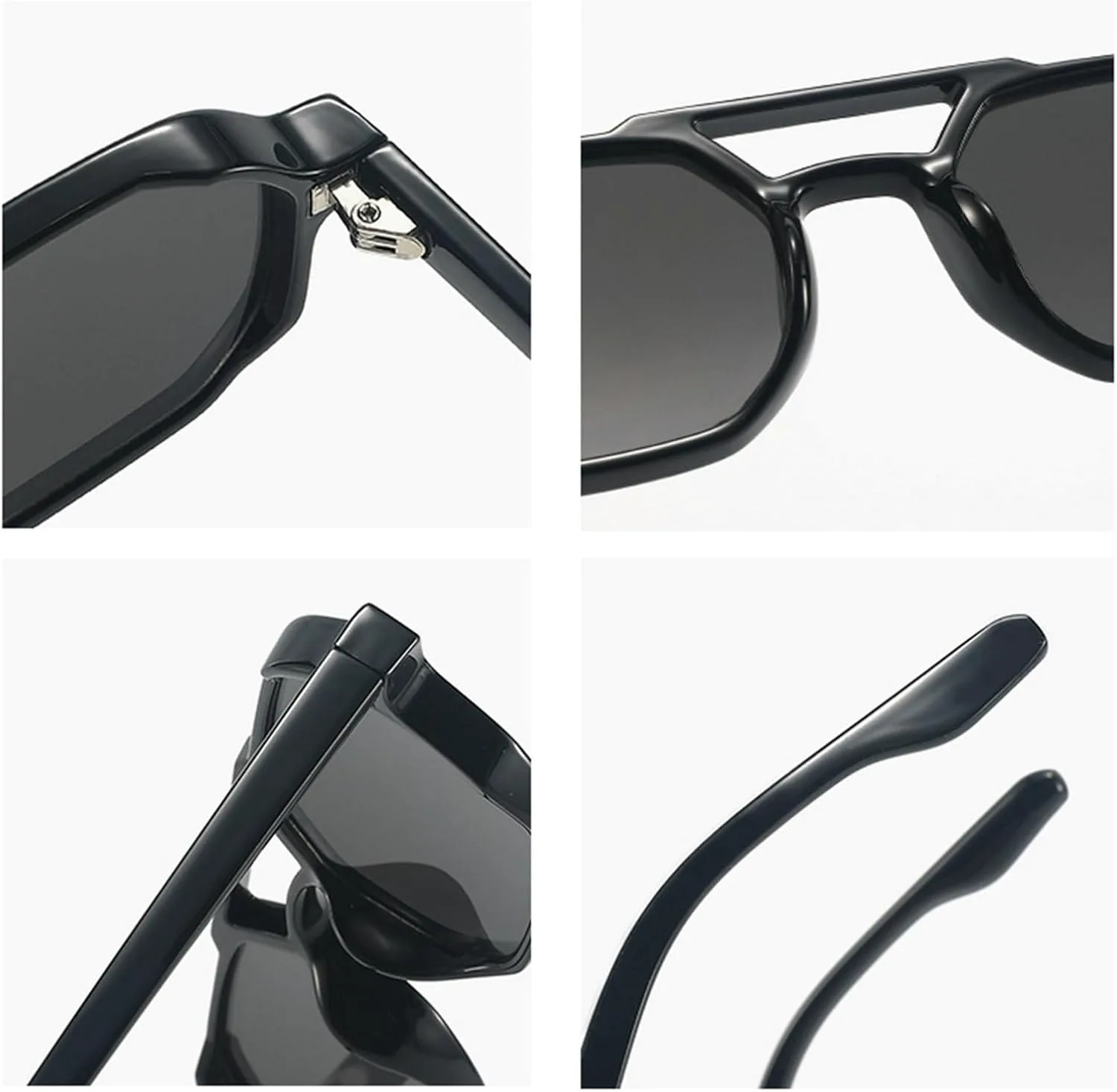 

Маленькие квадратные солнцезащитные очки для женщин и мужчин, модные двухлучевые очки-пилот, винтажные солнцезащитные очки, ретро-солнцезащитные очки mincl, Black