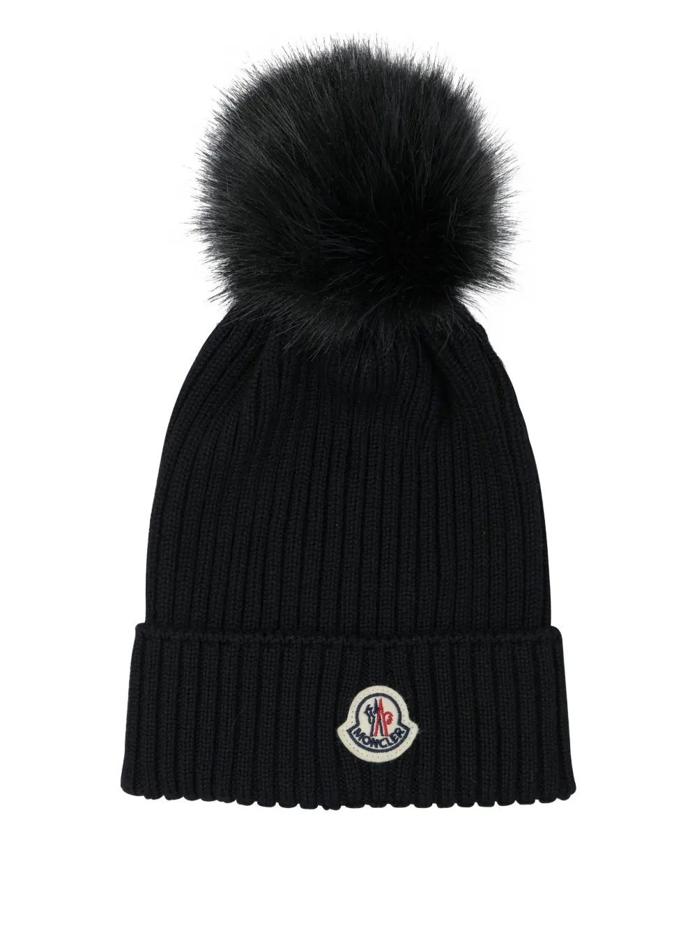 

Шапка с помпоном в рубчик Moncler Enfant, черный