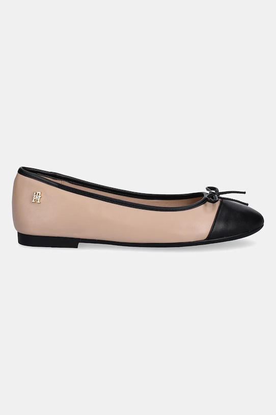 Кожаные балетки TOE CAP LEATHER BALLERINA с мыском Tommy Hilfiger, бежевый — фото 2