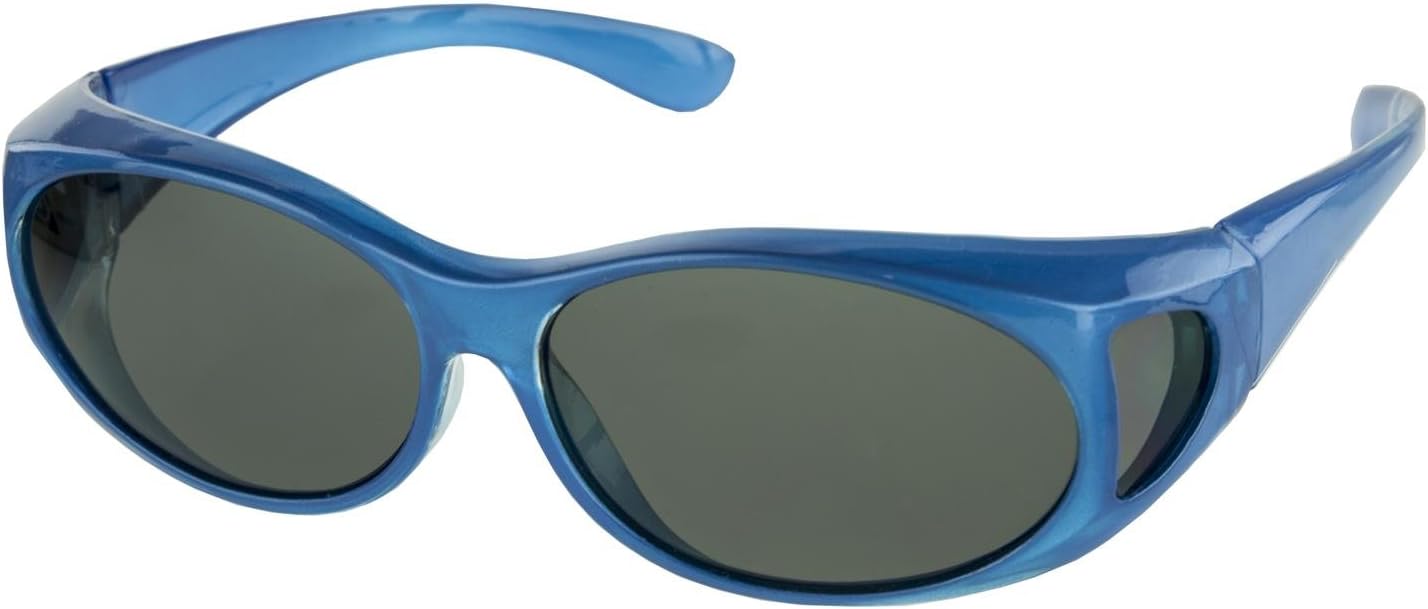 

Солнцезащитные очки LensCovers с поляризованными линзами и обтекаемой формой | Надеваются поверх солнцезащитных очков | Надеваются поверх обычных очков, Small Blue Frame With Smoke Lens