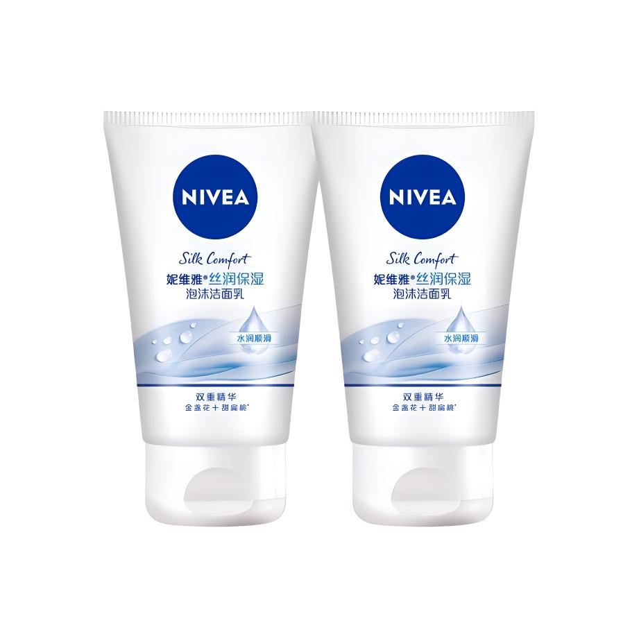 Очищающее молочко с шелковистой пенкой увлажняющее 100г/100г*2 NIVEA — фото 3