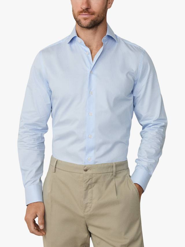 

Хлопковая классическая рубашка с длинными рукавами Hackett London, Sky Blue