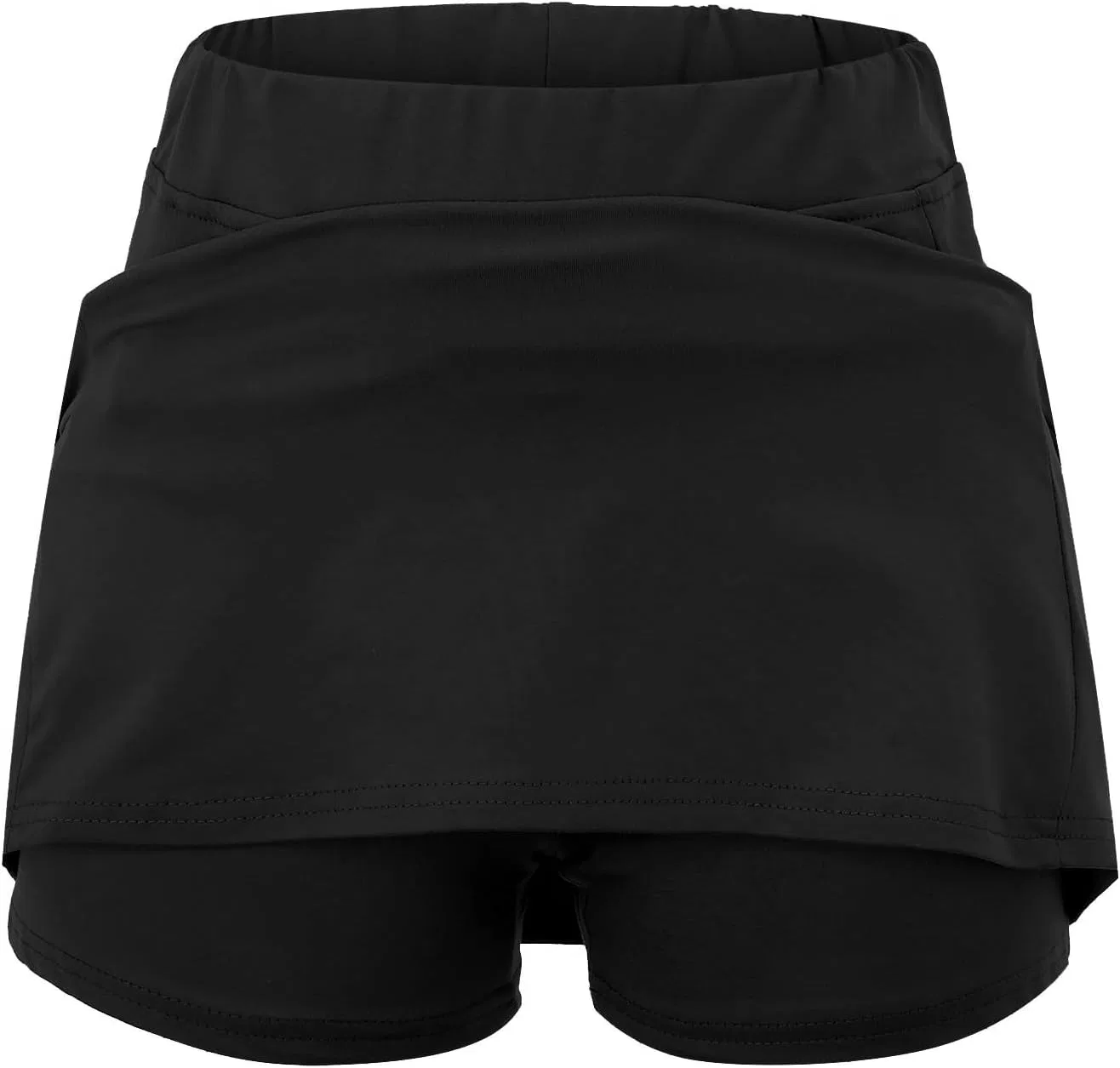 Спортивная юбка-шорты с цветочным принтом, высокая талия, 10-black — фото 4