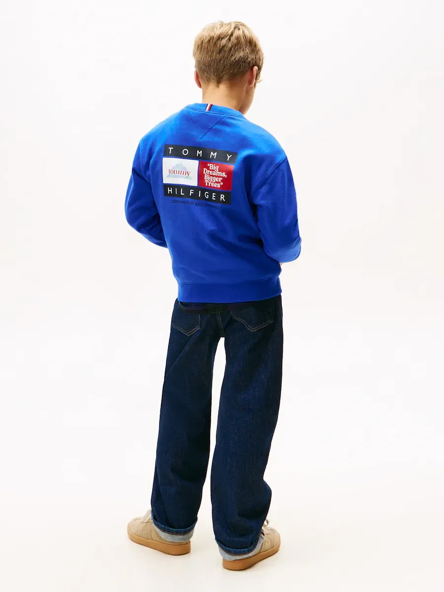 Детская толстовка с графическими рисунками Tommy Hilfiger, синий — фото 2