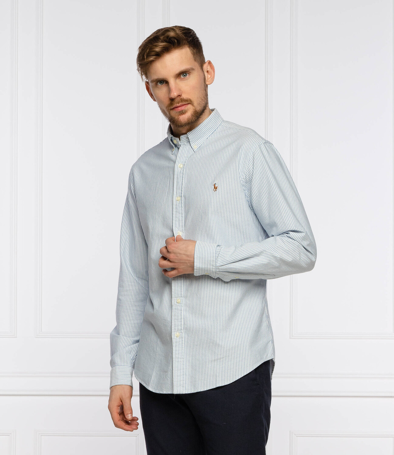 Рубашка POLO RALPH LAUREN slim fit, небесно-голубой — фото 3
