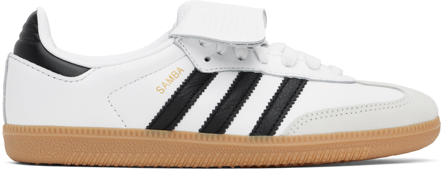 Бело-черные кроссовки Samba LT Adidas Originals, Cloud white/Core black/Gold metallic