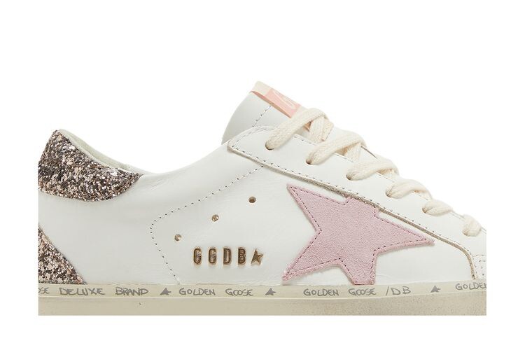 Кроссовки Golden Goose Wmns Hi Star White Antique Pink Glitter, белый — фото 2