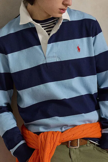 Лонгслив с длинным рукавом и полосками Polo Ralph Lauren, синий — фото 4