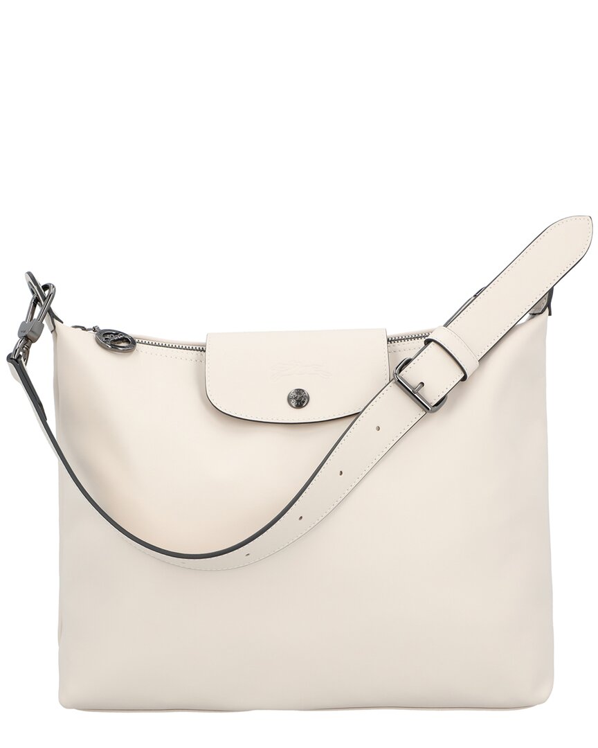 

Longchamp Le Pliage Xtra Средняя кожаная сумка-хобо, белый