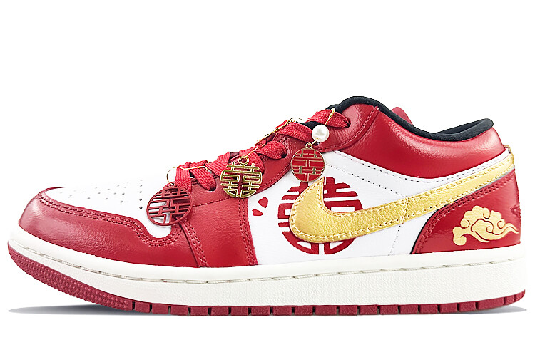 Кроссовки Air Jordan 1 Vintage Basketball Shoes Women's Low-Top Red/Gold