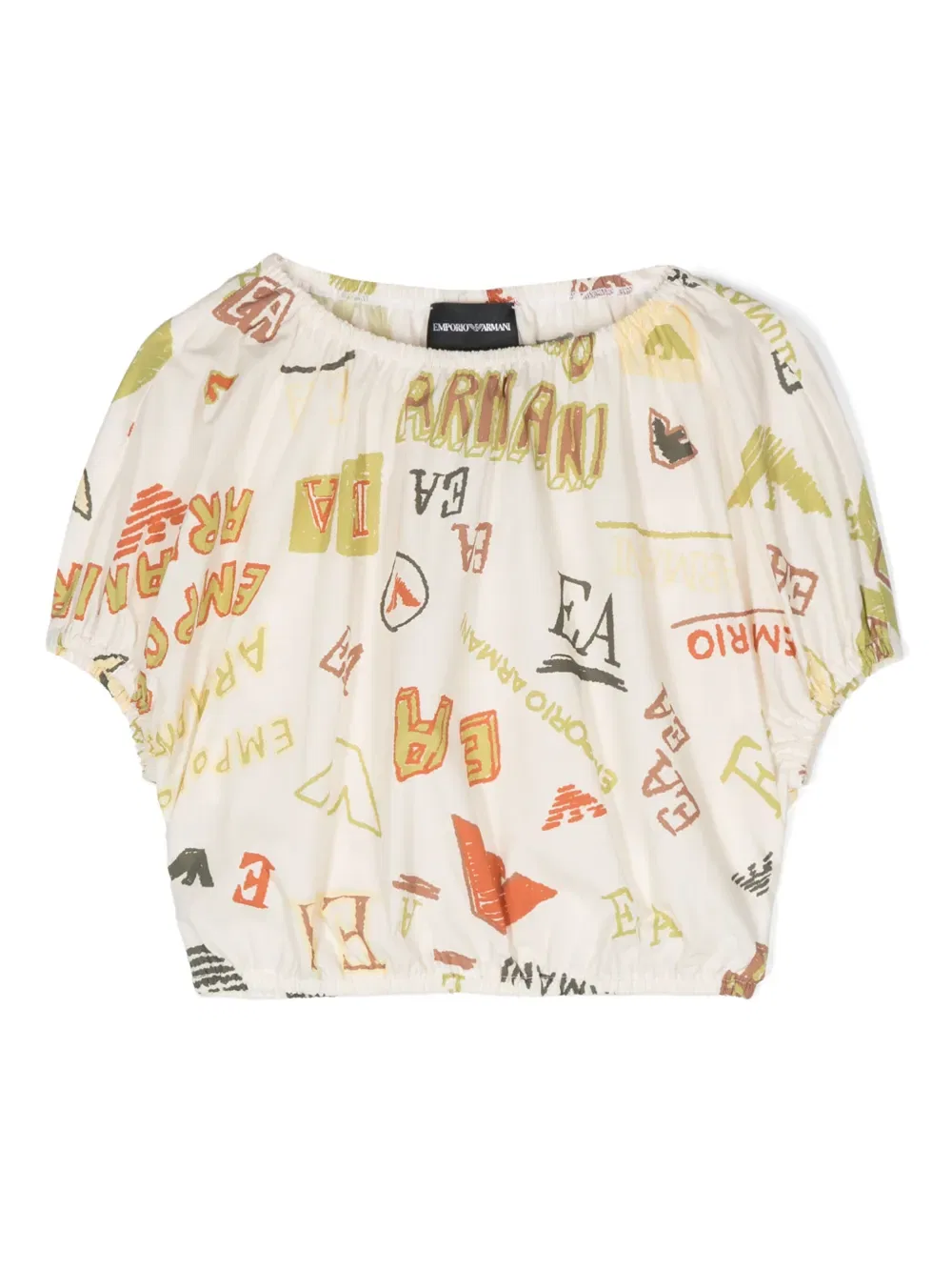 Блузка с логотипом Emporio Armani Kids, нейтральный