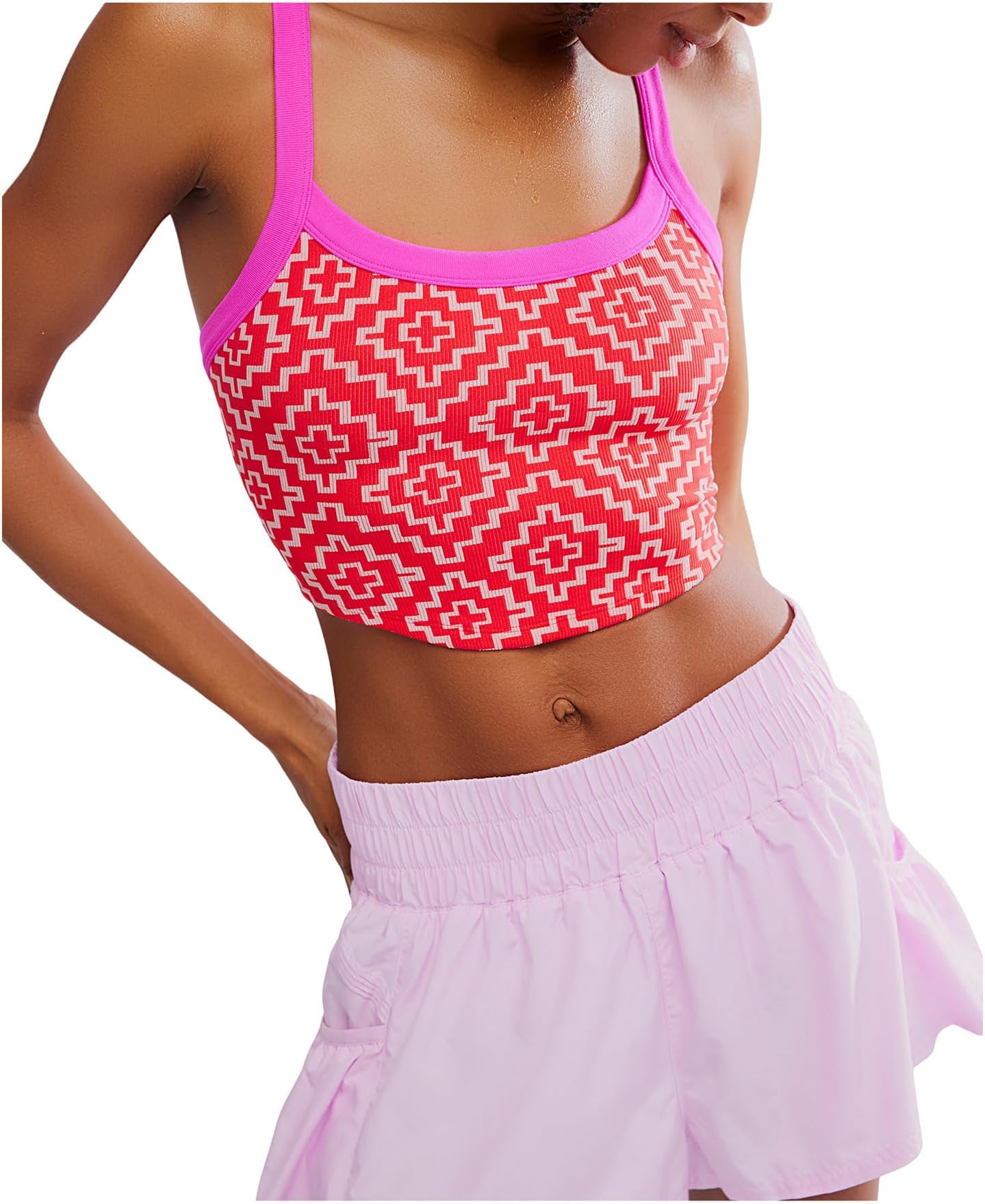 

Женская прозрачная майка-жаккард FP Movement, Fuchsia Flirt Geo Co