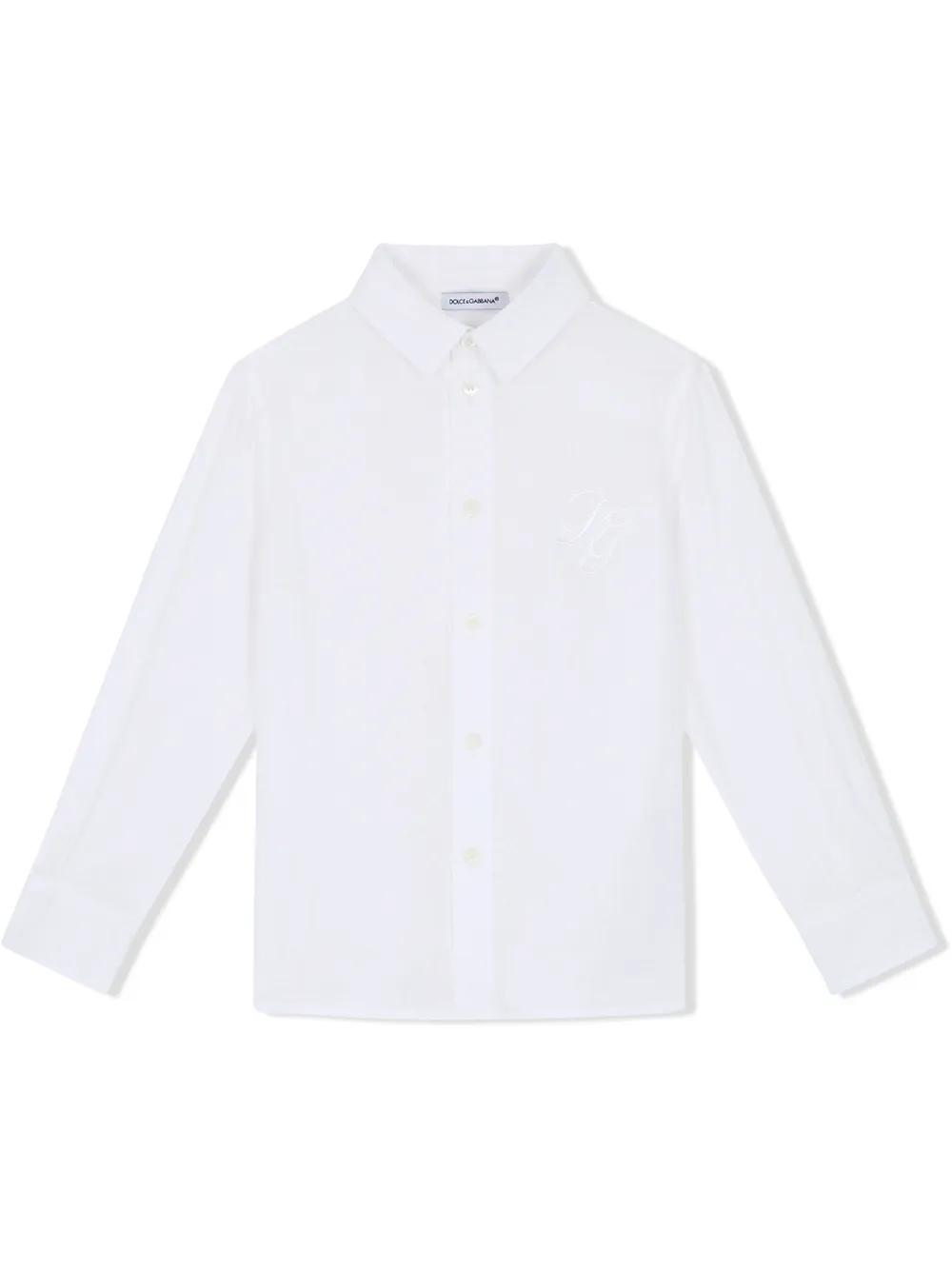 

Рубашка с вышитым логотипом Dolce & Gabbana Kids, белый