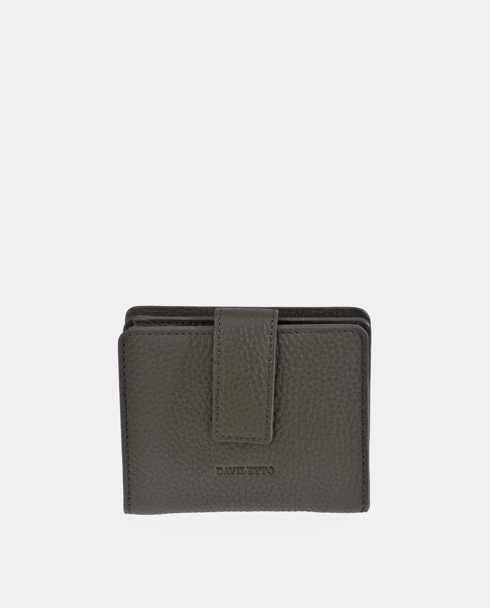 

Женский кошелек из зернистой кожи Daviletto, серо-коричневый