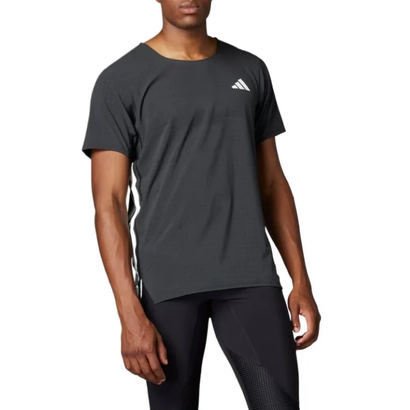 Adizero перфорированная беговая футболка Adidas, черный — фото 3