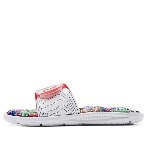 Тапочки ignite 6 graphic footbed slide 'white blitz red' Under Armour, белый