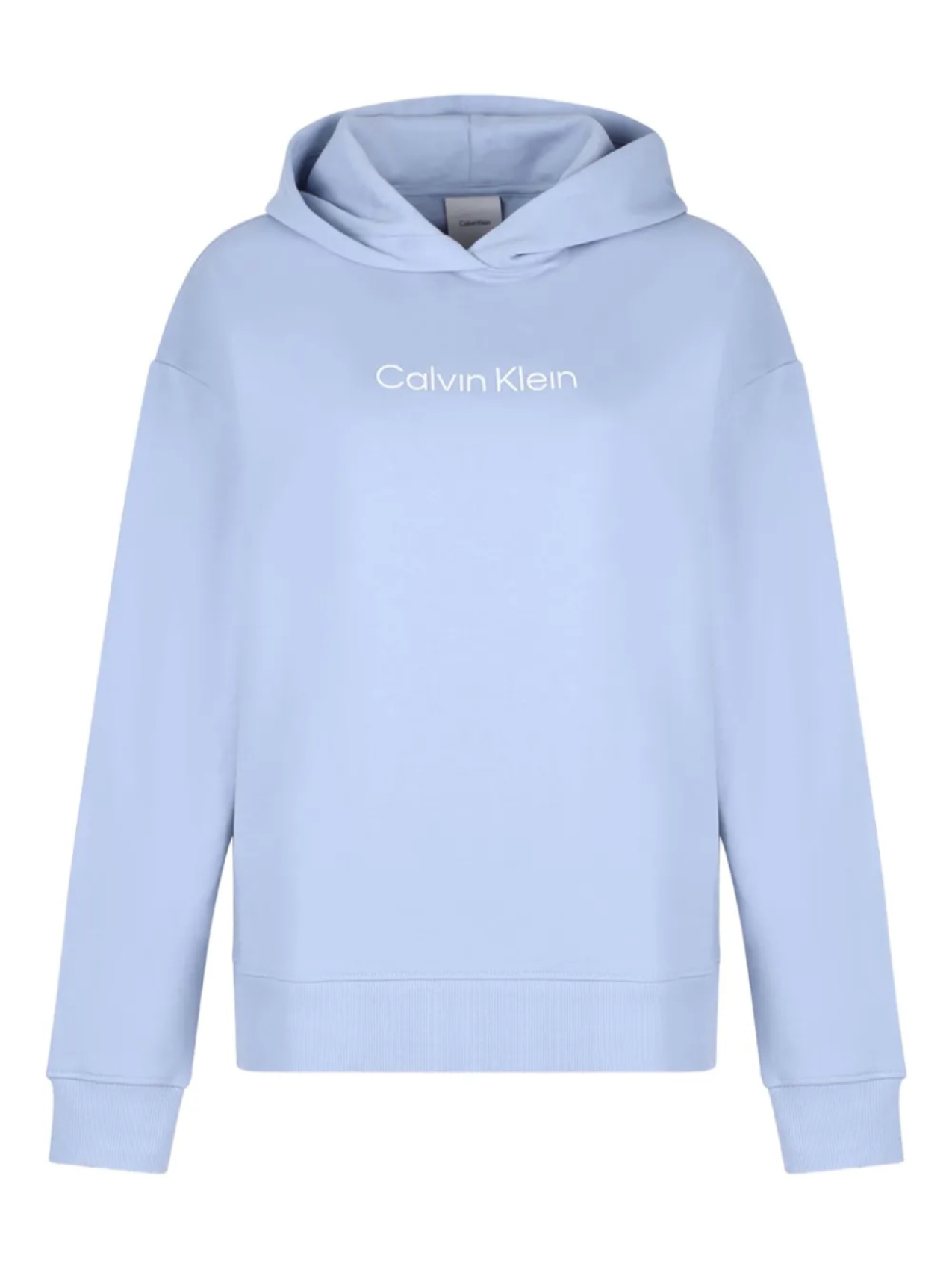 

Хлопковая толстовка с капюшоном и логотипом Calvin Klein, синий