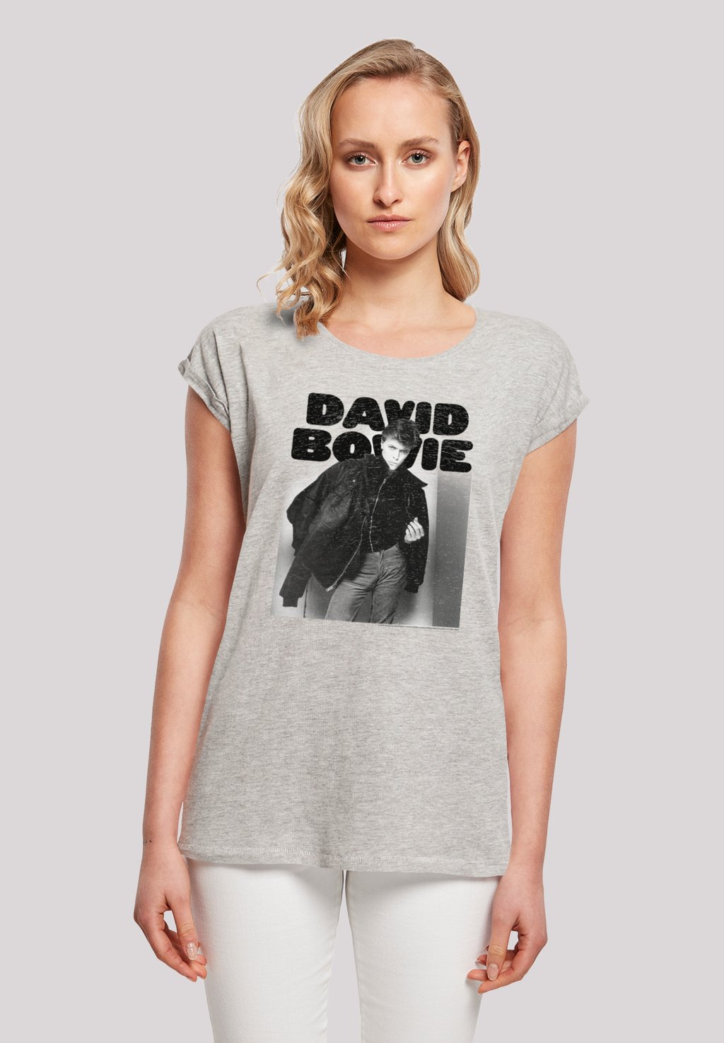 

Футболка с принтом DAVID BOWIE JACKET PHOTOGRAPH F4NT4STIC, серый