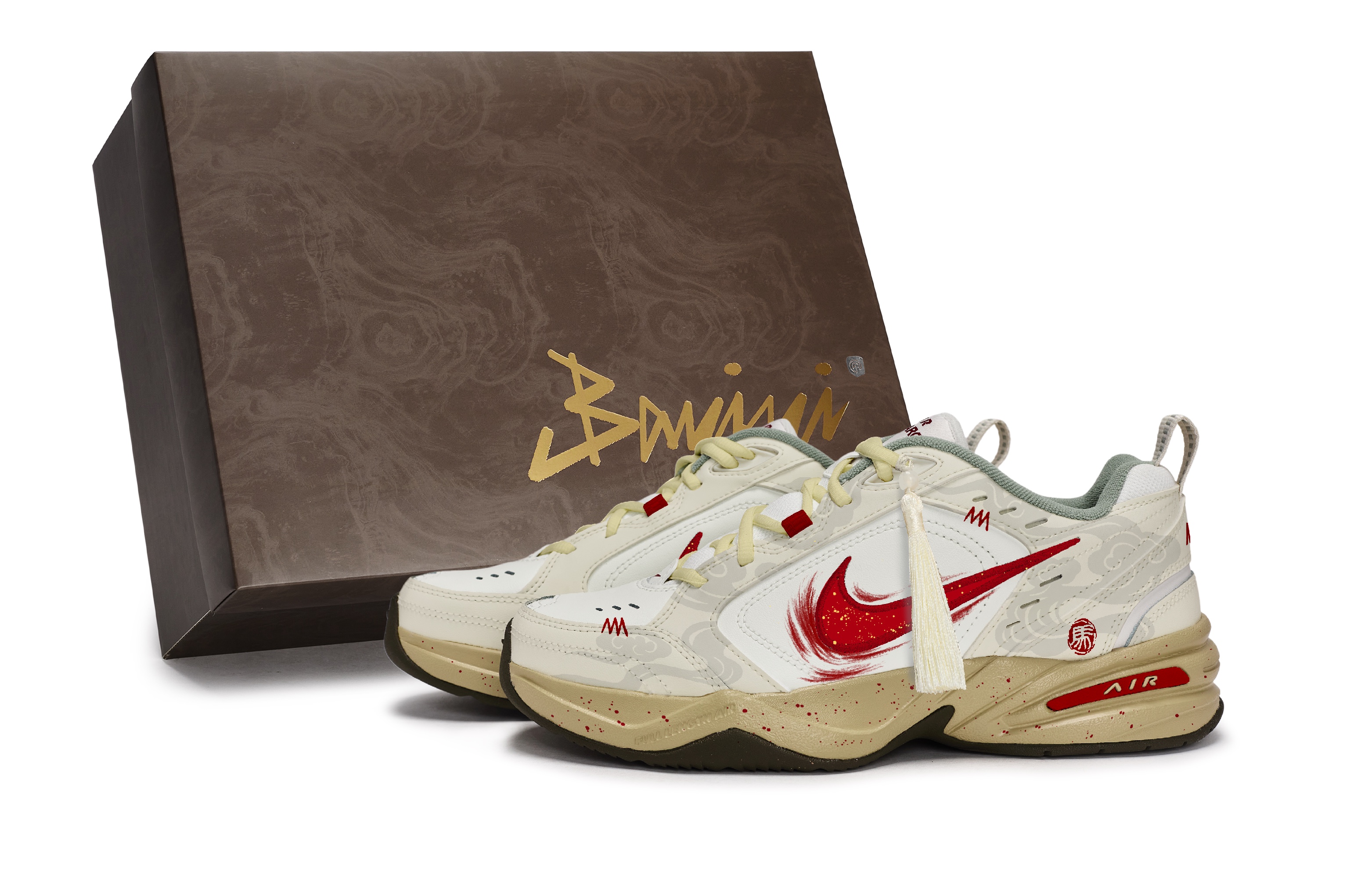 

Nike Air Monarch 4 811 Manufacturing, Ma Kaiden, Special Shoe Box низкие кроссовки для тренировок мужские бежевый красный коричневый