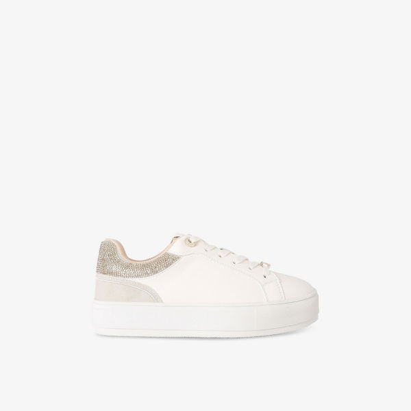 Кроссовки Kg Kurt Geiger Kali украшенные кристаллами, белый / серебряный