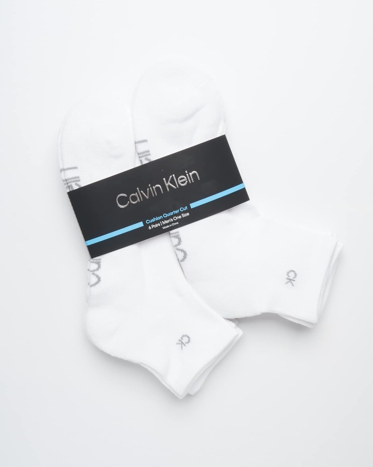 Мужские носки Calvin Klein High Quarter - 6 пар дышащих мягких амортизирующих мини-носков для мужчин (размер обуви: 7-12), Pure White — фото 2
