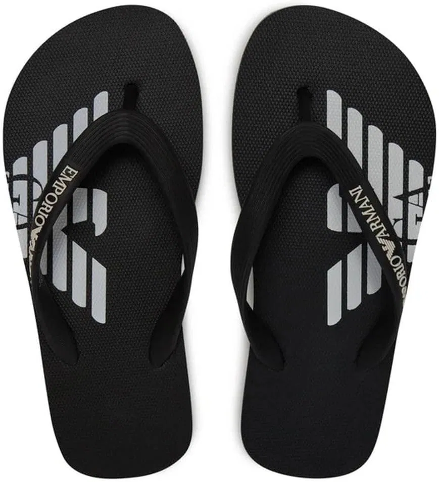 Шлепанцы Emporio Armani для мужчин, пляжные или бассейные, артикул XVQS06 XN746, обувь, пляжная одежда, 2-00002 Black White — фото 2
