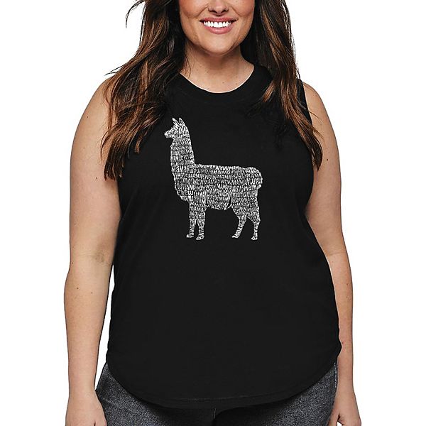 

Футболка с принтом для женщин plus size - llama mama La Pop Art, Black, Черный, Футболка с принтом для женщин plus size - llama mama La Pop Art, Black
