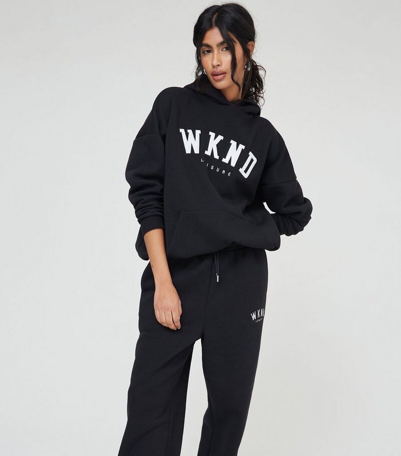

WKNDGIRL Черные свободные джоггеры с логотипом WKNDGIRL, черный