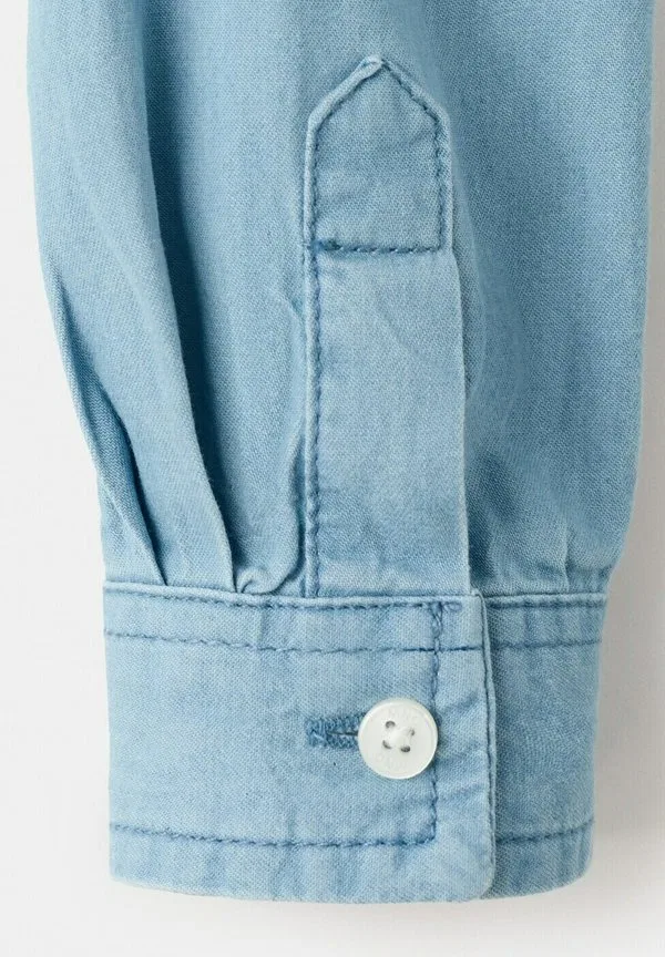 Детская рубашка Mango Kids, Light Blue — фото 4