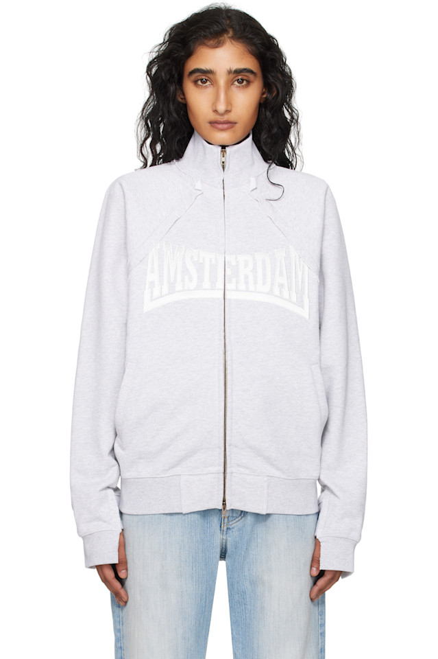 

Vetements Серая куртка на молнии с нашивками