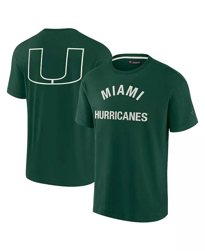 

Мужская и женская зеленая супермягкая футболка Miami Hurricanes с коротким рукавом Fanatics Signature