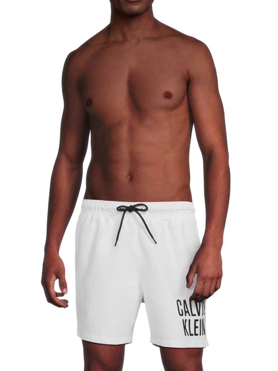 

Плавки-шорты с логотипом и завязками Calvin Klein, белый