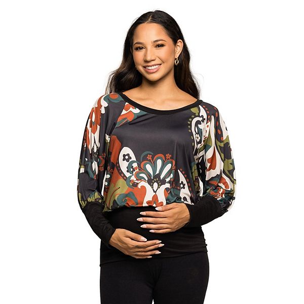 

Топ для беременных с рукавом долман в стиле пейсли 24Seven Comfort Apparel